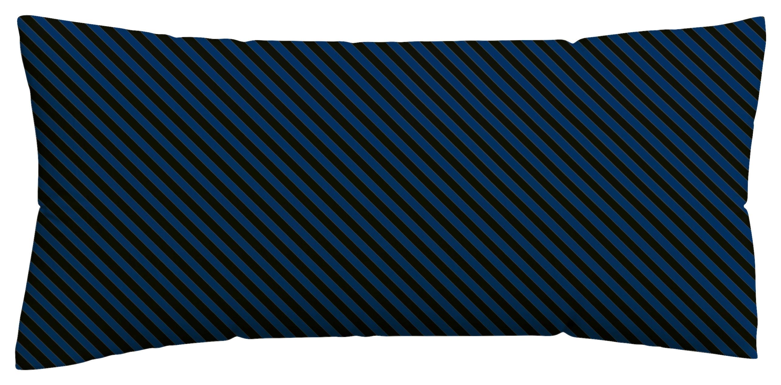 Kopfpolsterbezug Woven Satin Schwarz/Dunkelblau ca. 40x80cm - Schwarz/Dunkelblau, Basics, Textil (40/80cm) - Schlafgut