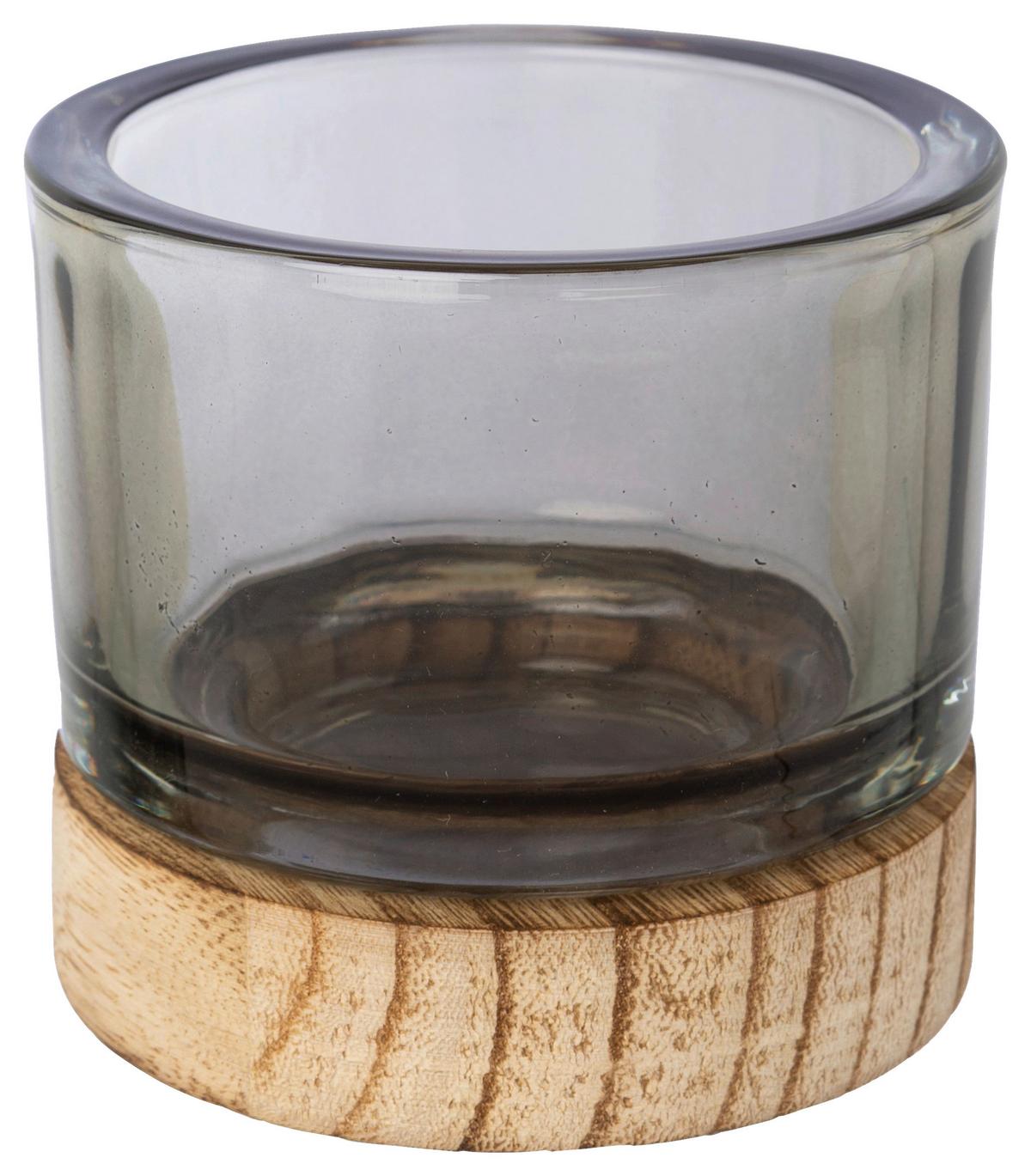 Laterna Za Svečo Maja Ii - siva/zelena, Basics, steklo (8,5/13cm) - Modern Living