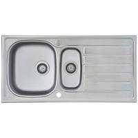 Spüle Edelstahl m. Siebkorb B/T ca. 100x50 cm - Edelstahlfarben, MODERN, Metall (100/17,5/50cm) - Respekta