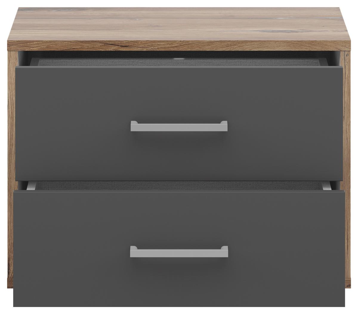 NOPTIERA SMART 2 - culoare lemn stejar/antracit, Basics, material pe bază de lemn (50/38/35cm)