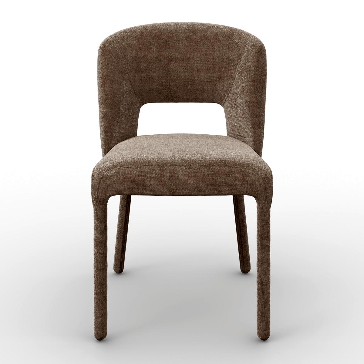 Stuhl Anea Braun Webstoff Gepolstert - Braun, MODERN, Holz/Textil (52/79/55,5cm) - Bessagi Home
