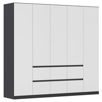 DULAP  USI ROTATIVE MAINZ - alb/gri, Basics, material pe bază de lemn (226/210/54cm) - Modern Living