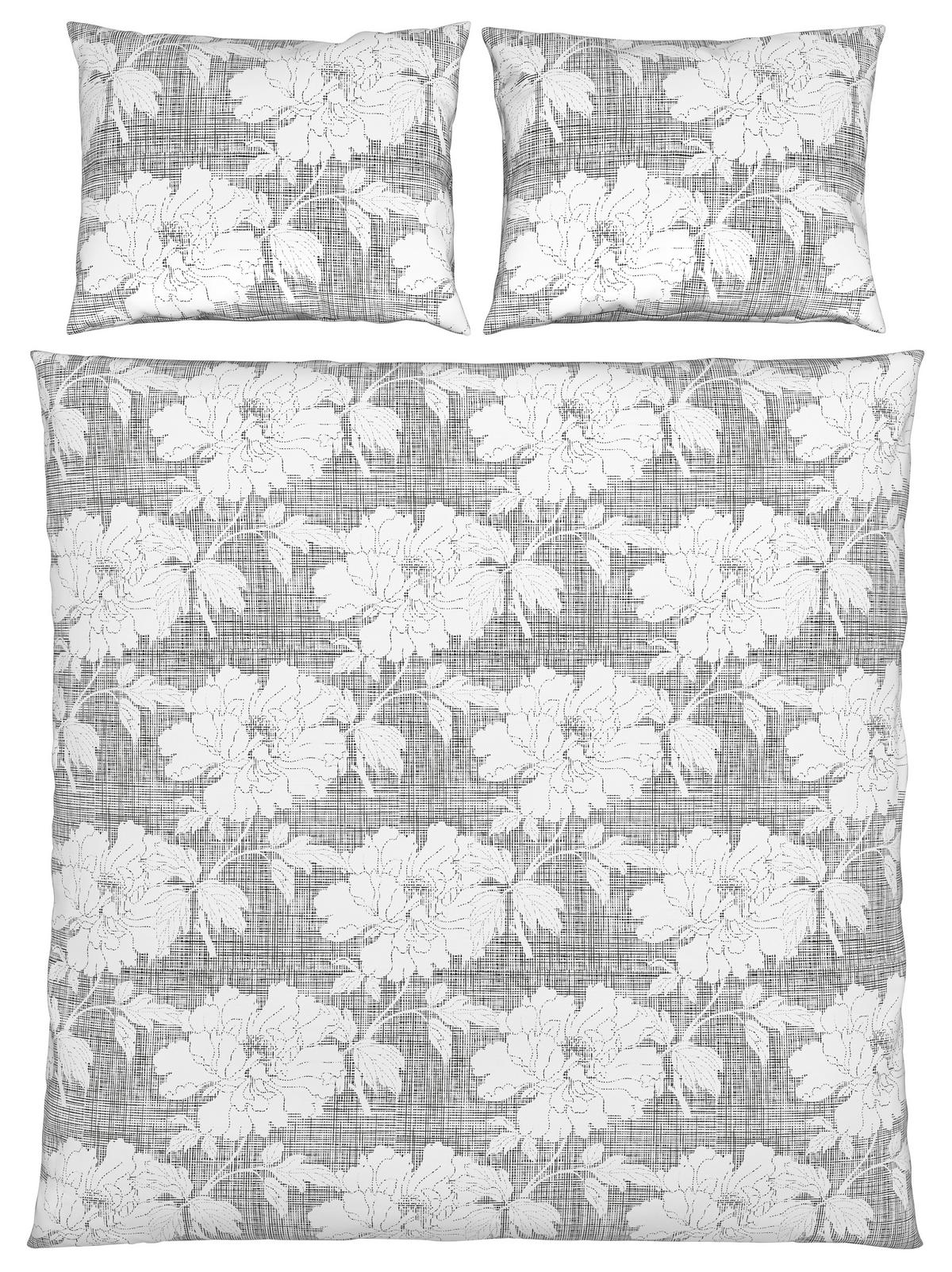 Bettwäsche Gundi XXL Schwarz/Weiß ca. 200x220cm - Schwarz/Weiß, ROMANTIK / LANDHAUS, Textil (200/220cm) - Mömax