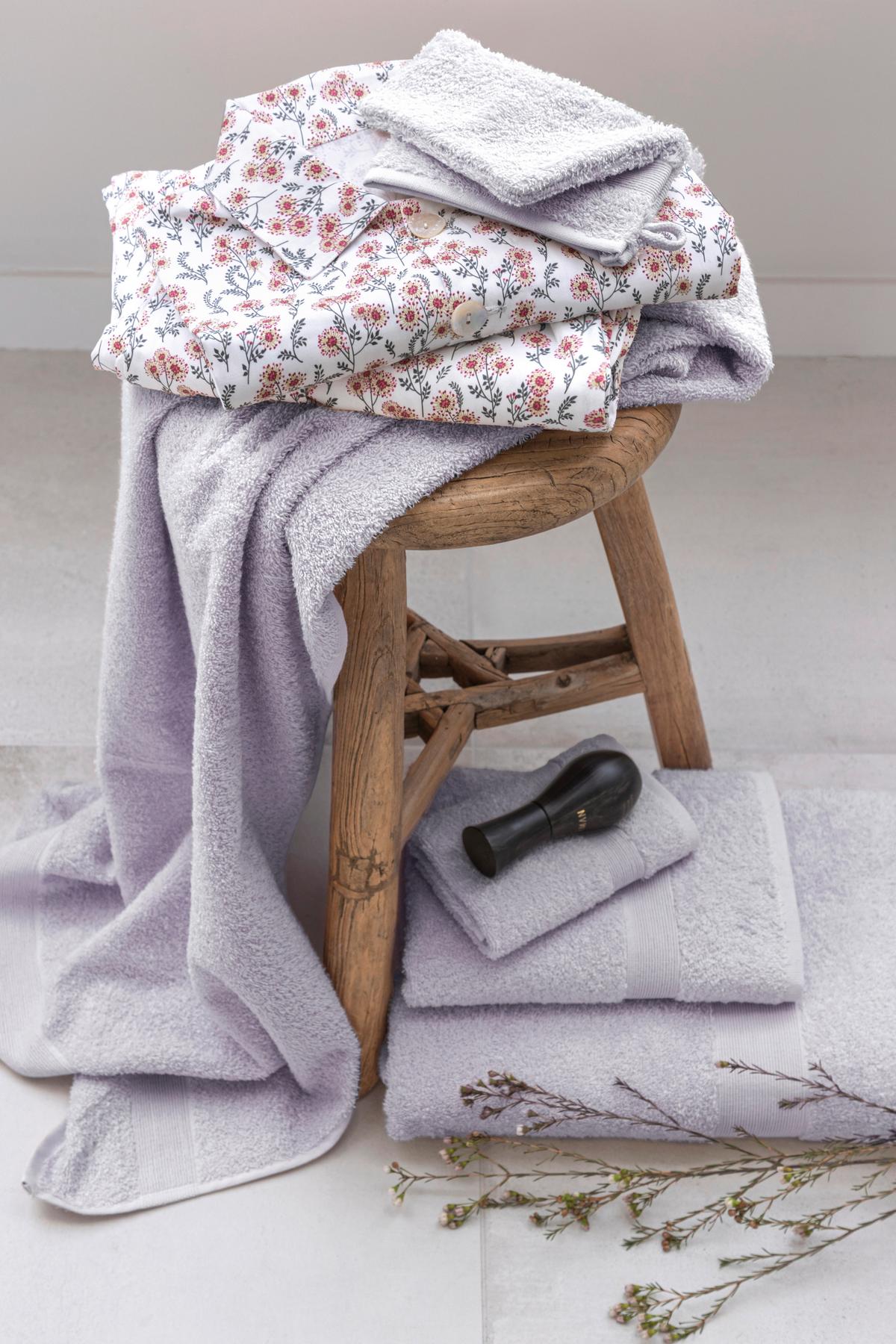 Handtuch Silke Mauve ca. 50x100cm - Mauve, Textil (50/100cm)