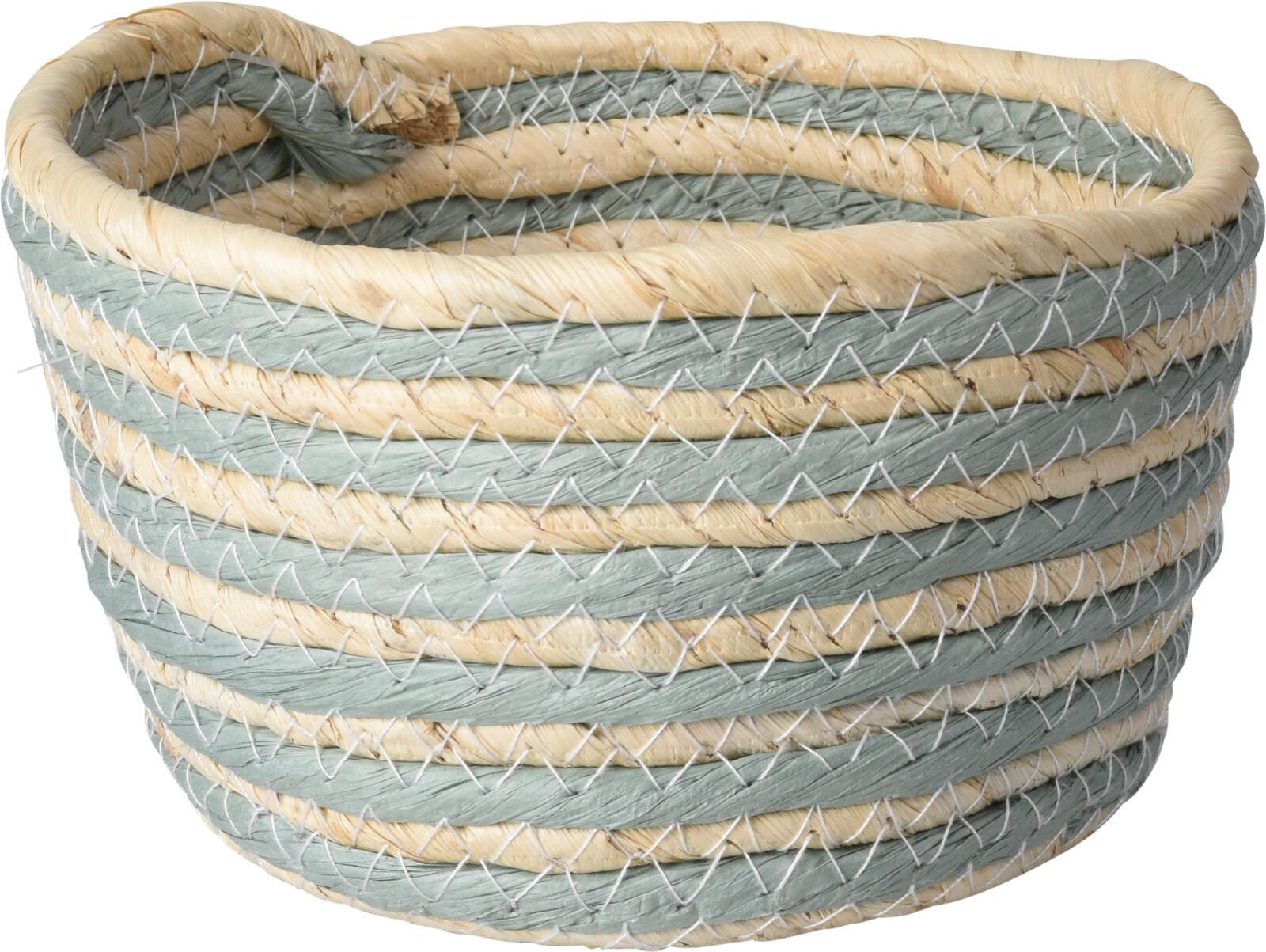 Kosár Sea - natúr színű/világoskék, Trend, természetes anyagok (18/8,5cm)