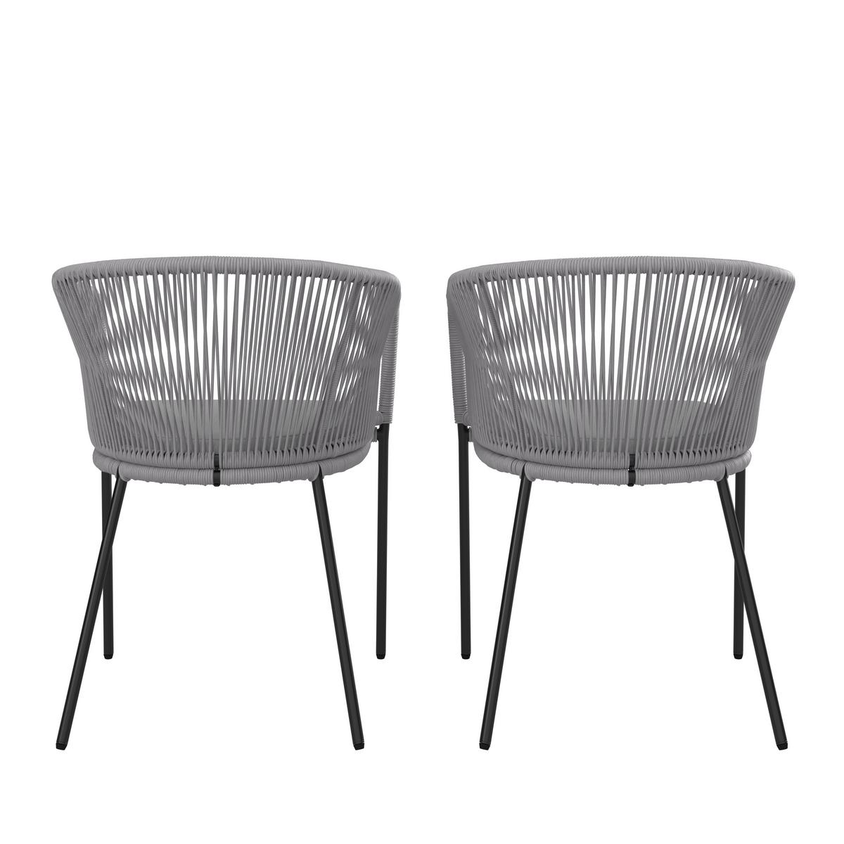 Set Vrtnih Stolov Victor, 2 Kos, Svetlo Siva - črna/svetlo siva, Moderno, kovina/tekstil (56/78/59cm) - Bessagi Garden