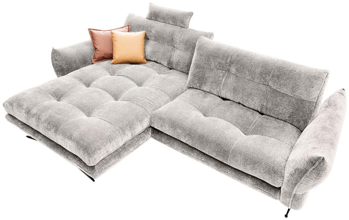 Kutna Garnitura Baxter - siva/crna, Moderno, tekstil/metal (177/68-87/280cm) - Premium Living