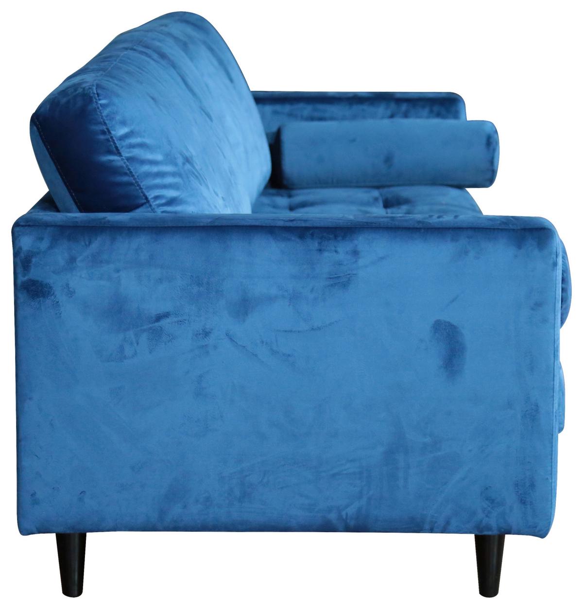 Trosed Janina, Modra, Žamet - modra/črna, Moderno, tekstil/les (211/88/89cm) - P & B