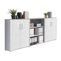 Aktenschrank Office Edition Sw Set 9 Grau/Weiß - Weiß/Grau, MODERN, Holzwerkstoff (253,2/113,6/33cm) - MID.YOU