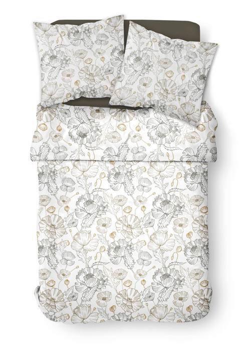 Posteljina Grey Passion 200x200/2x60x80cm - bijela, Moderno, tekstil (200/200cm)