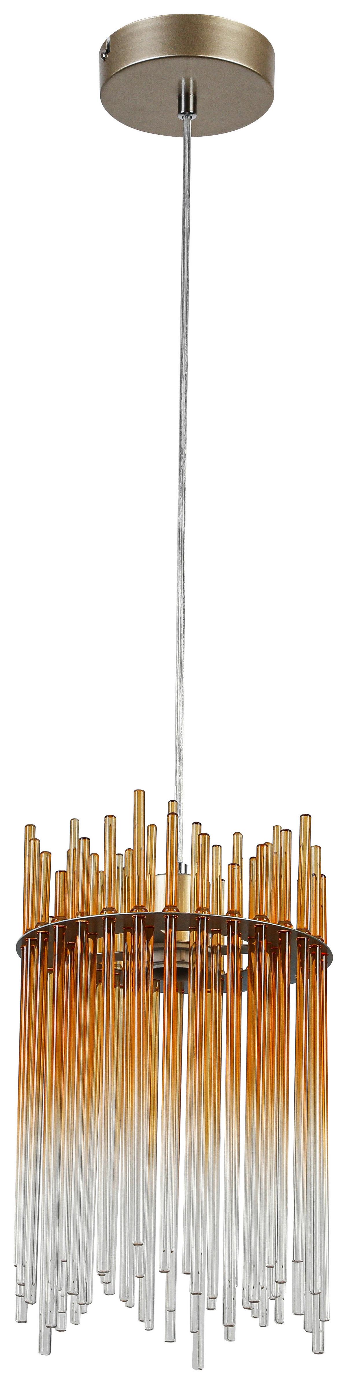 Hängeleuchte Stab Bernsteinfarben max. 40 Watt - Champagner/Transparent, MODERN, Glas/Kunststoff (20/20/150cm)