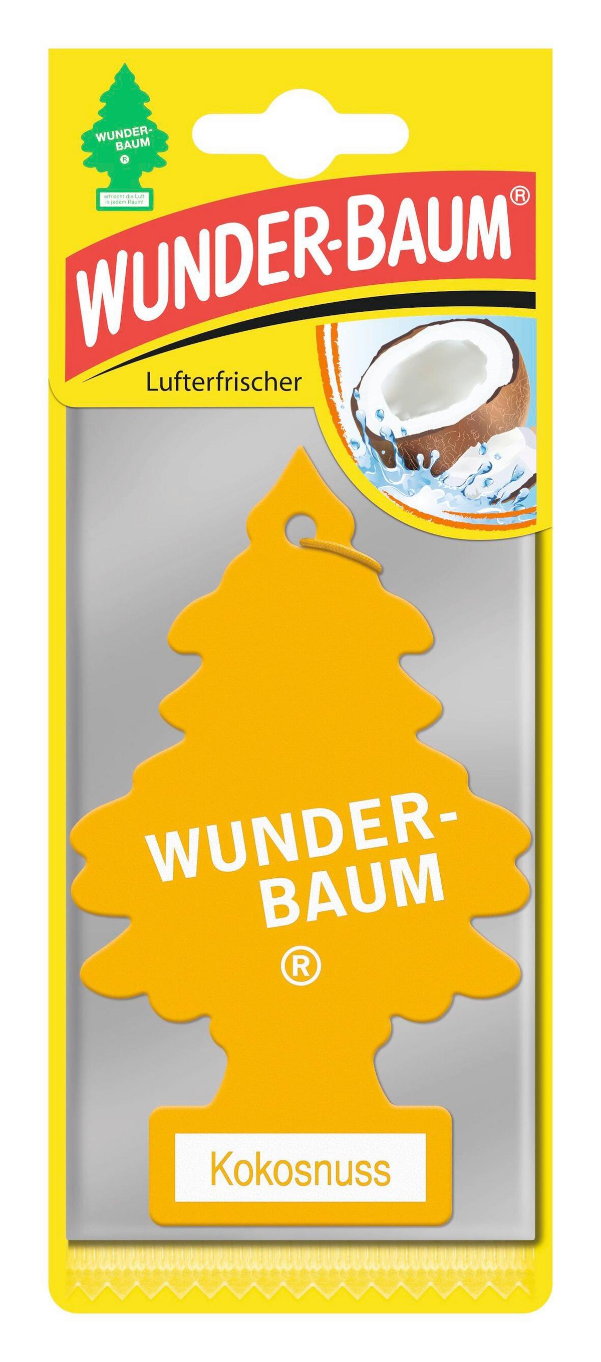 Autóillatosító Wunderbaum Kókusz - sárga, papír (7/19/0.3cm)
