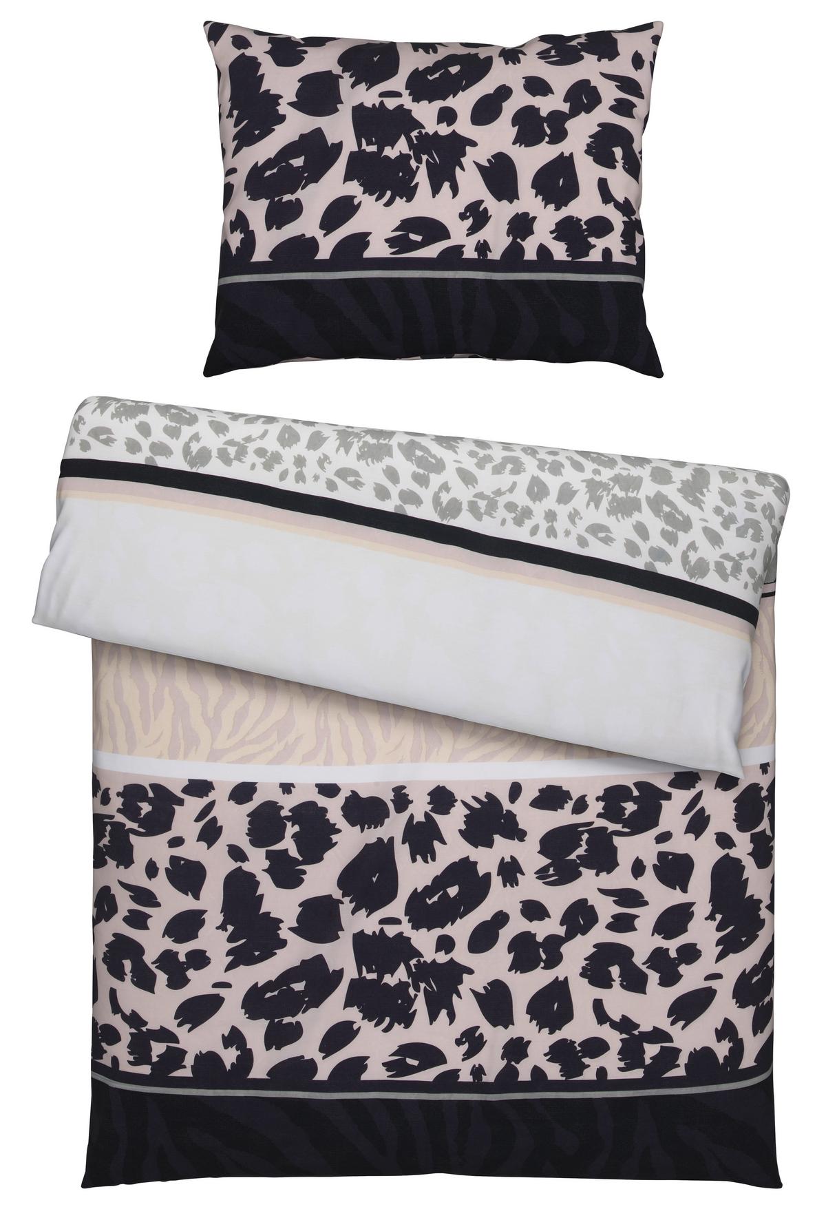 BETTWÄSCHESET SABBA - Sandfarben/Weiss, Lifestyle, Textil (160/210cm) - Modern Living