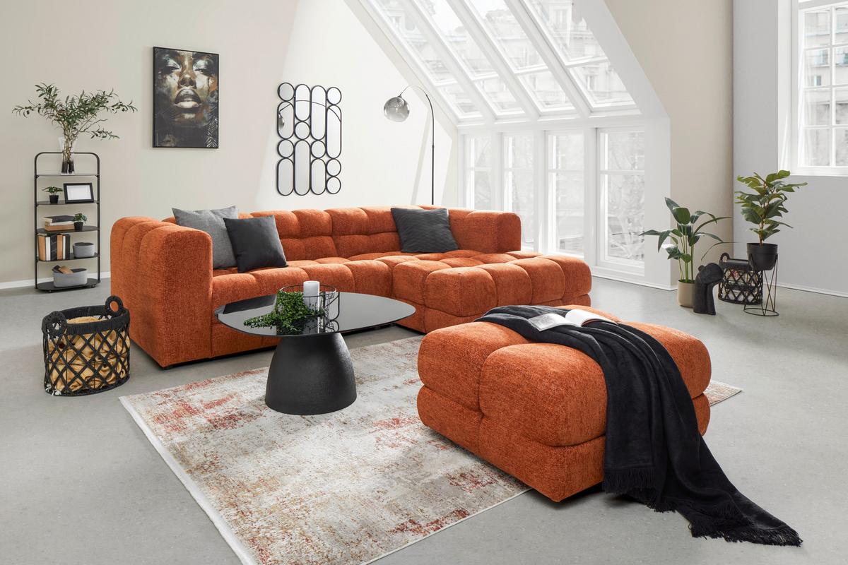 Wohnlandschaft Story Rostfarben - Rostfarben, Modern, Textil (256/68/162cm) - Premium Living