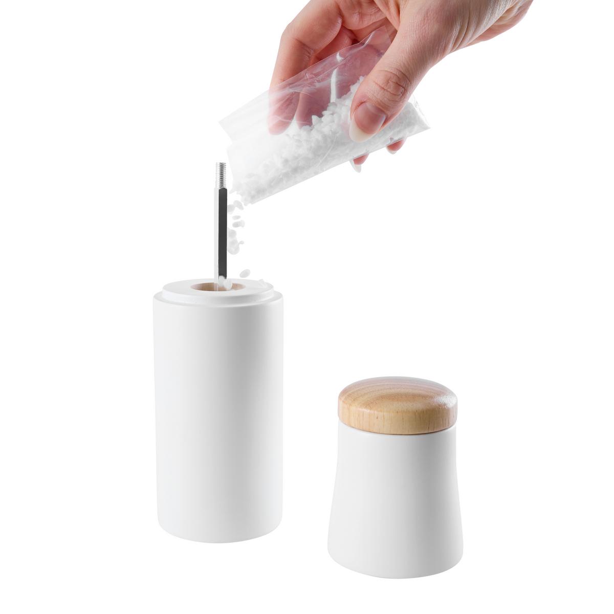 Salz- und Pfefferstreuer Svea Schwarz/Weiß, 2-teilig - Schwarz/Weiß, KONVENTIONELL, Holz/Keramik (12,3/18,5/6,3cm) - Mömax