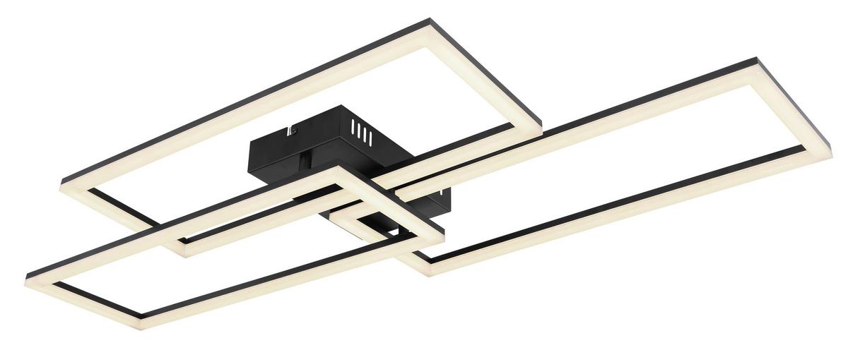 Led Mennyezeti Lámpa 67247-58 - fekete/opál, Design, műanyag/fém (90/40/8cm) - Globo