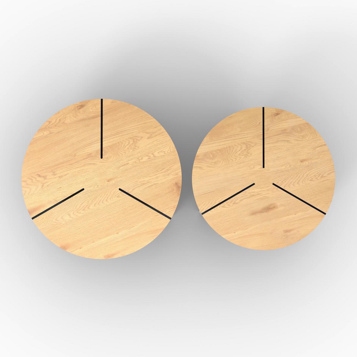 Couchtisch Moreno 2er Set Eichefarben/ Grau - Eichefarben/Dunkelgrau, MODERN, Glas/Holzwerkstoff (80/42,5cm) - Bessagi Home