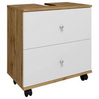 WASCHBECKENUNTERSCHRANK NILOSI L - Honigeiche/Weiss, Modern, Holzwerkstoff/Kunststoff (60/61/33cm) - MID.YOU