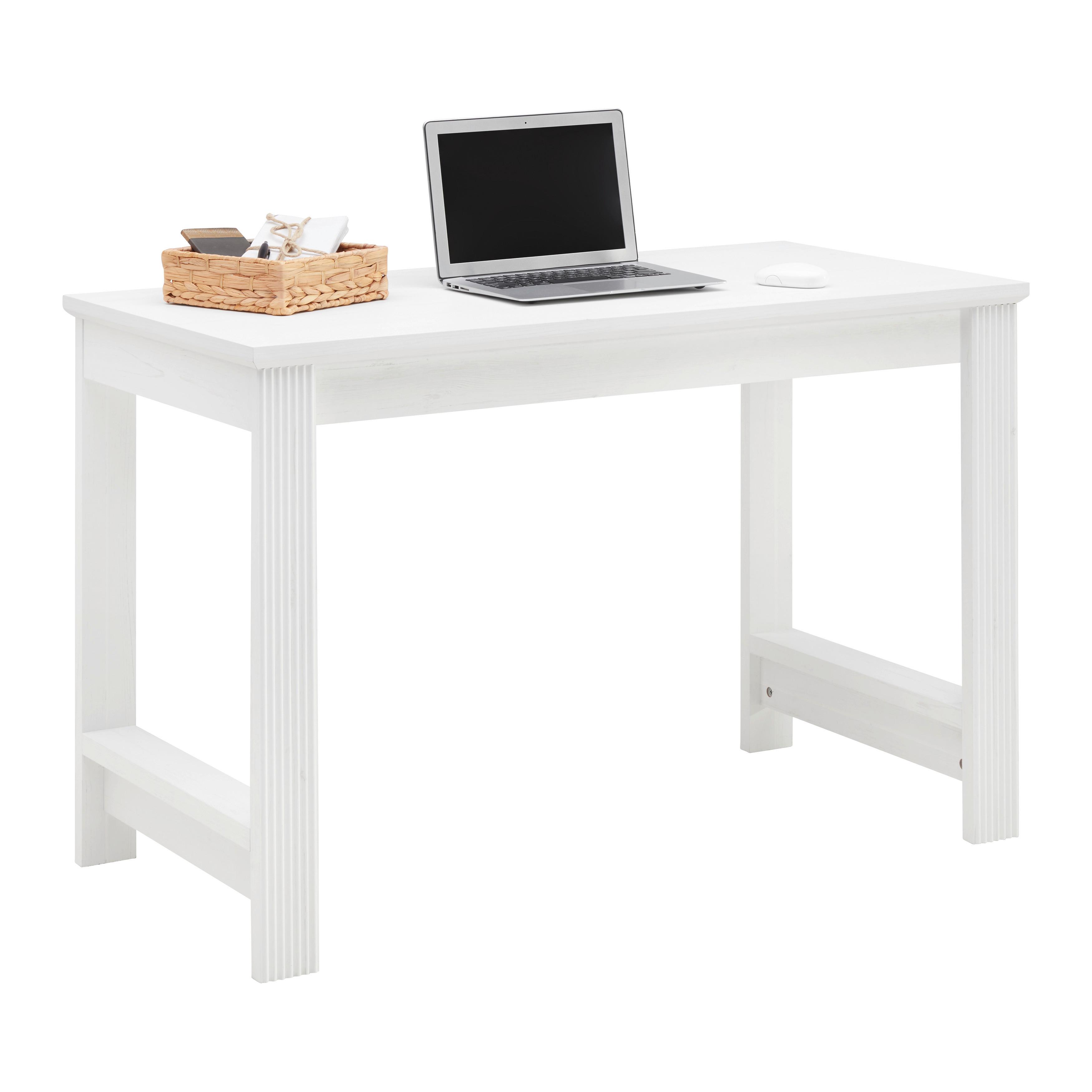 Schreibtisch Marilou in Weiß - Weiß, ROMANTIK / LANDHAUS, Holzwerkstoff (120/76/60cm) - Zandiara