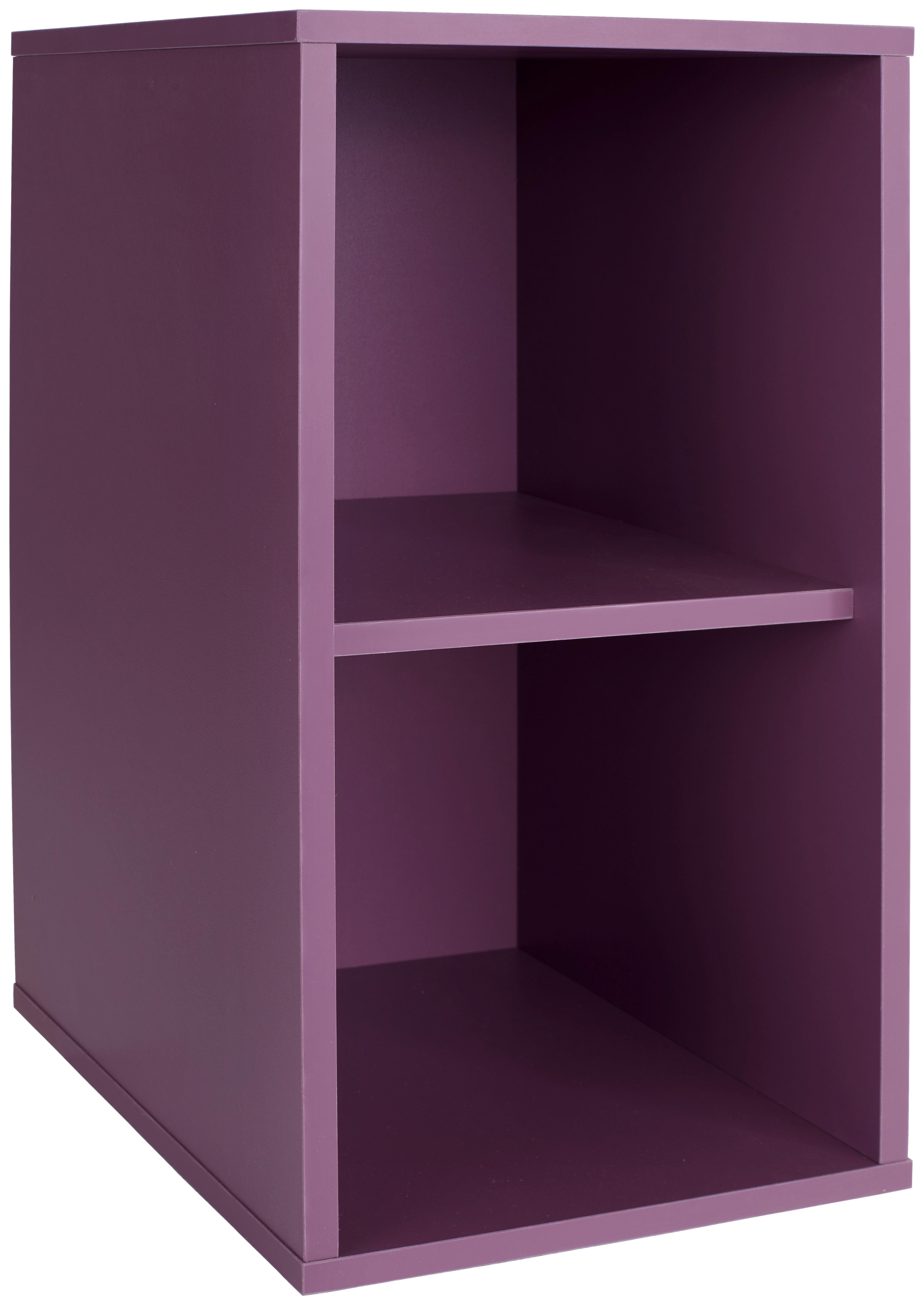 Regal Box, Vijolična - vijolična, Moderno, leseni material (23/46/25cm) - Modern Living