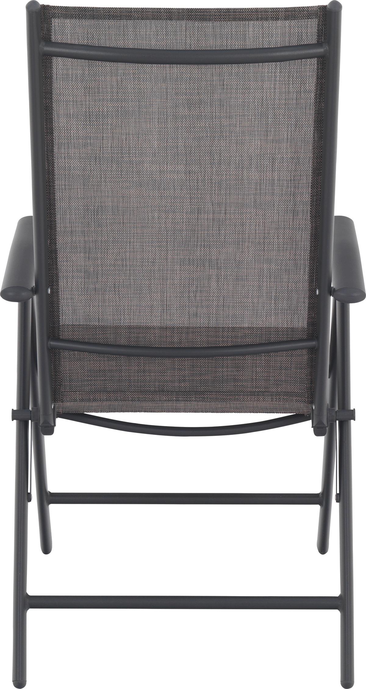 SKŁADANY FOTEL OGRODOWY HOUSTON - antracytowy/biały, Basics, metal/tkanina (56/106/64cm) - Mömax