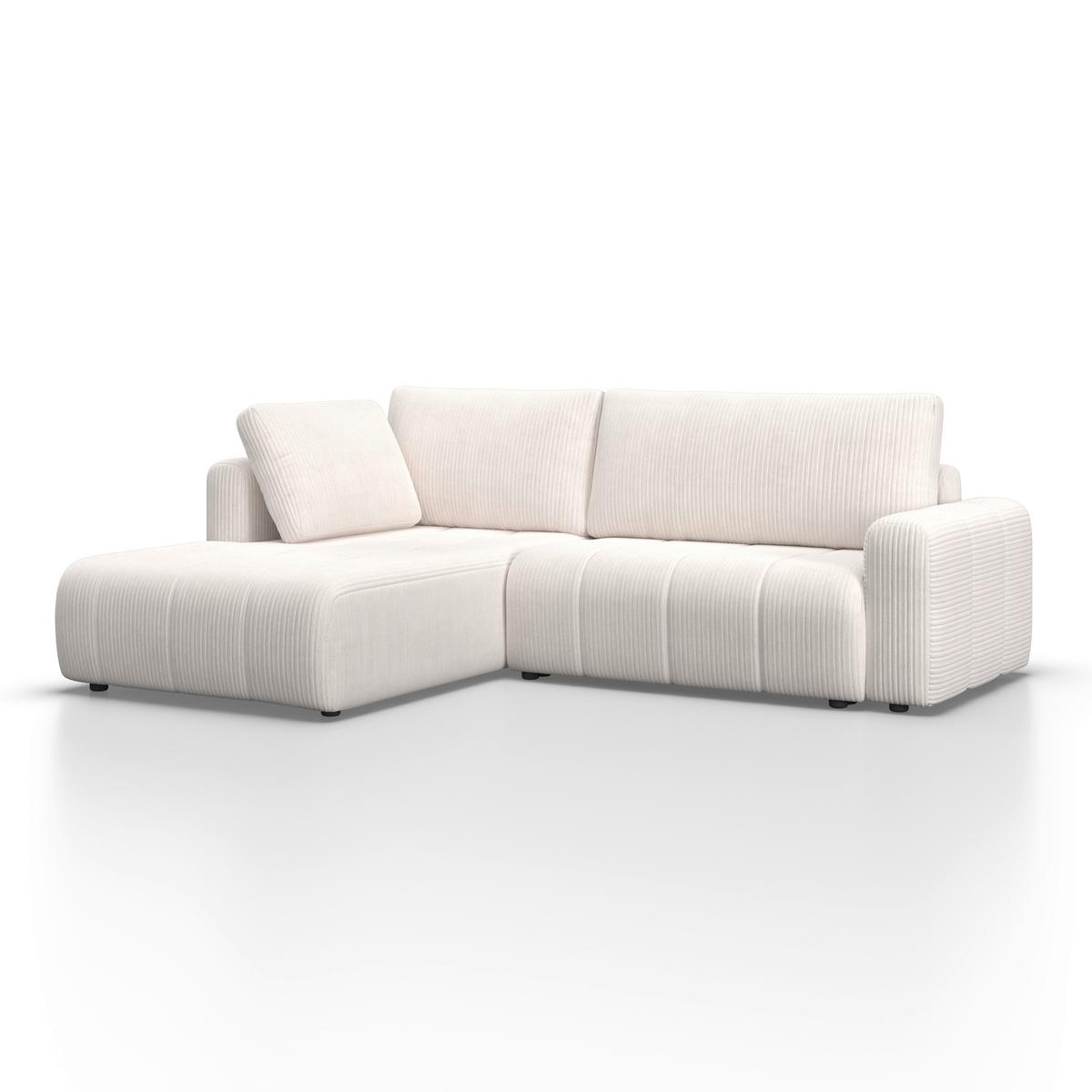 Canapea modulara GIA - alb, Modern, lemn/textil (261/94/197cm) - Bessagi Home