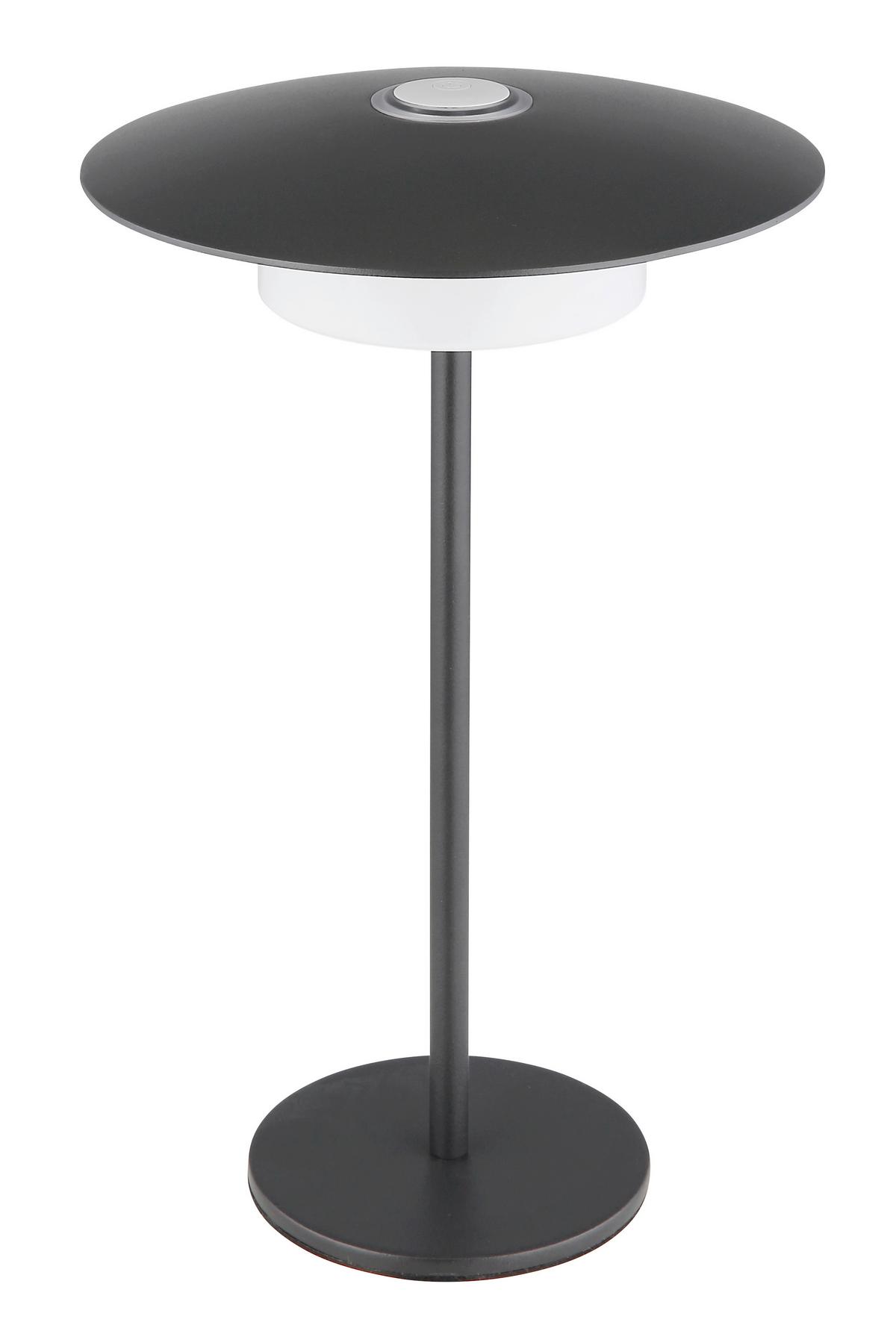 Akku-Tischleuchte Kyler Grau/Weiß max. 3 Watt - Schwarz/Weiß, Design, Kunststoff/Metall (18/30cm) - Globo