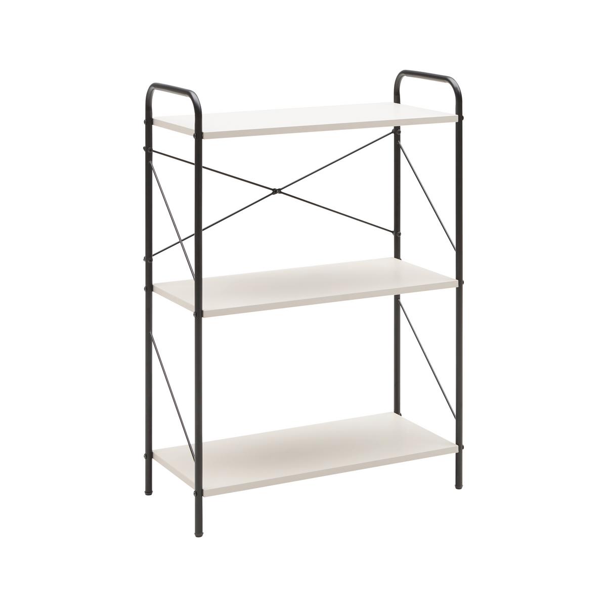 Regal Tom Kaschmir/Schwarz - Kaschmir/Schwarz, Modern, Holzwerkstoff/Metall (63.2/89/30cm) - Mömax