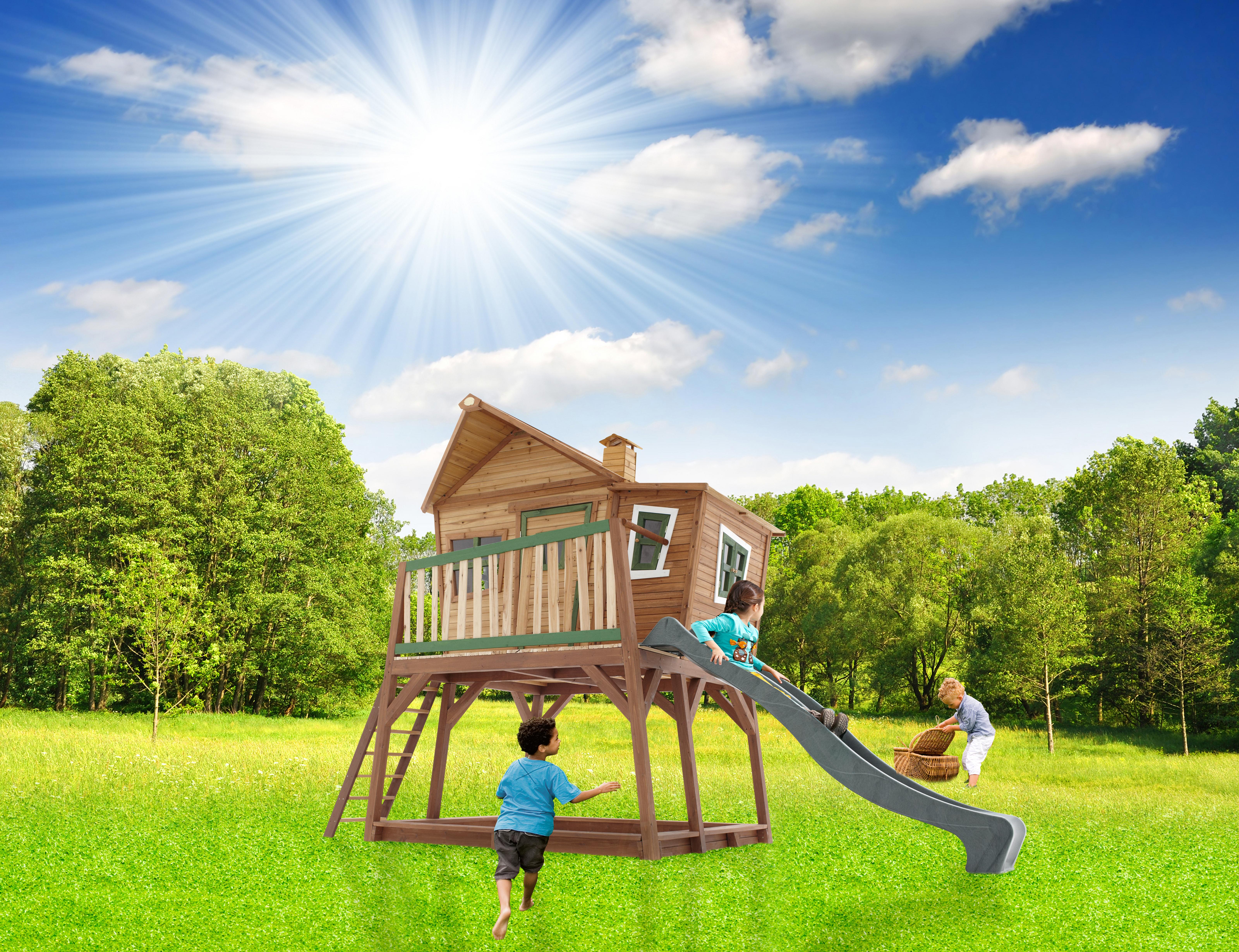 Spielhaus A030.150.00 aus Zeder Massiv - Braun/Naturfarben, KONVENTIONELL, Holz (435/291/180cm) - Ambia Garden