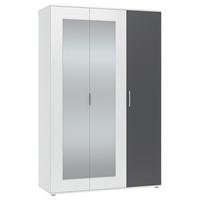 Omara Za Oblačila Jan, Bela, Antracit - barve kroma/bela, Trend, umetna masa/steklo (135/210/52cm)