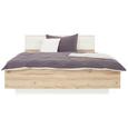 Bett Weiß/Eiche 180x200cm - Eichefarben/Weiß, KONVENTIONELL, Holzwerkstoff/Kunststoff (208,7/186,9/98,7cm) - PREMIUM LIVING