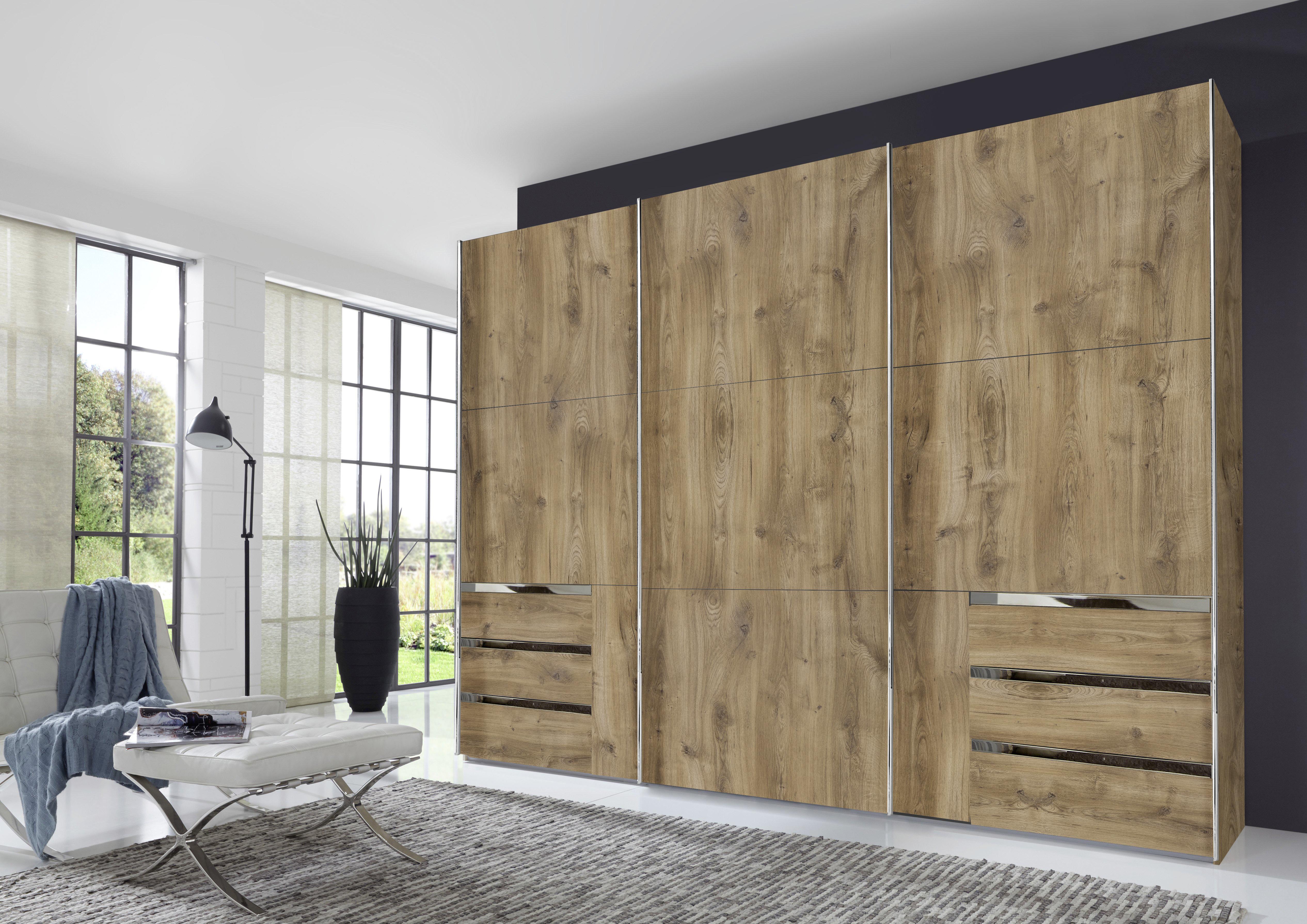 Ormar S Kliznim Vratima Level 36a - boje hrasta/boje kroma, Moderno, drvni materijal/metal (300/216/65cm) - Modern Living