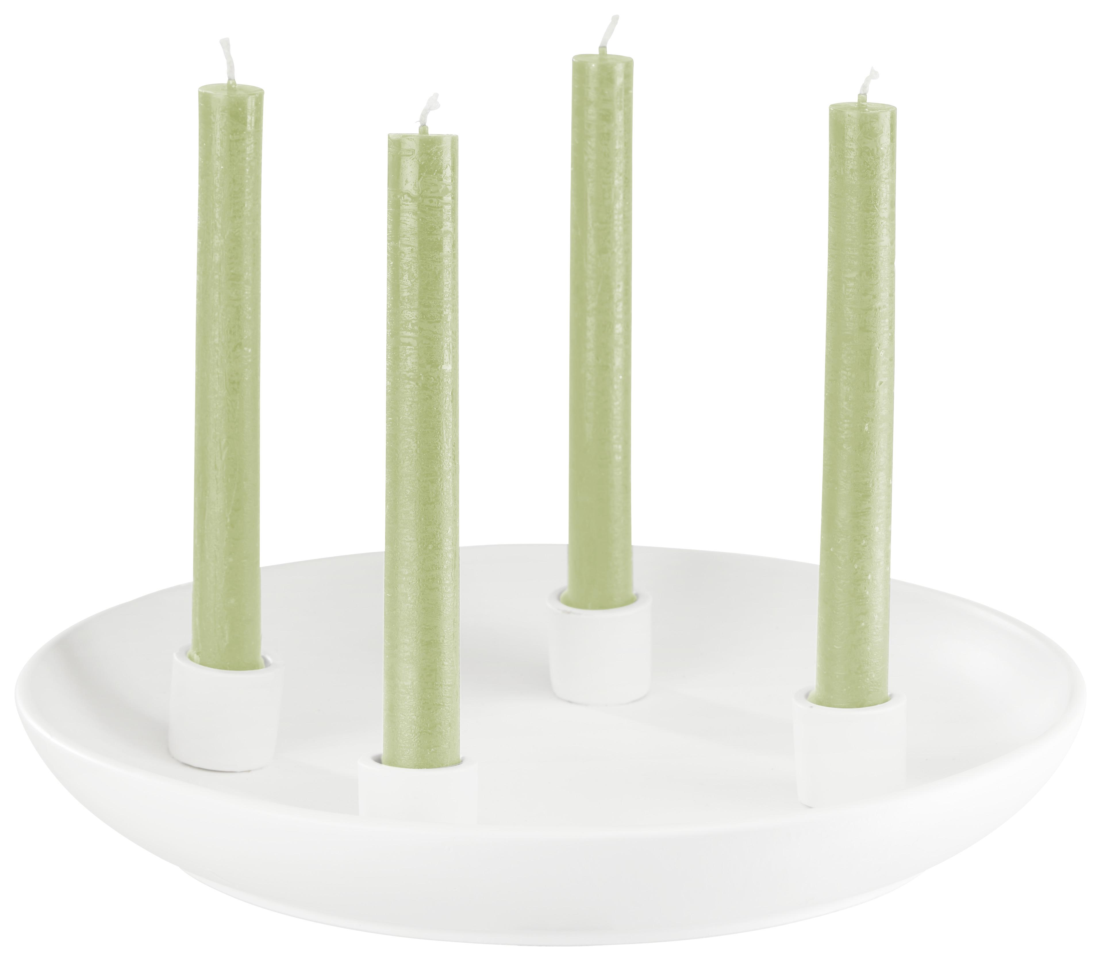 Kerzenhalter Fourth in Weiss Ø ca. 31cm - Weiss, Modern, Keramik (31/3,7cm) - Premium Living