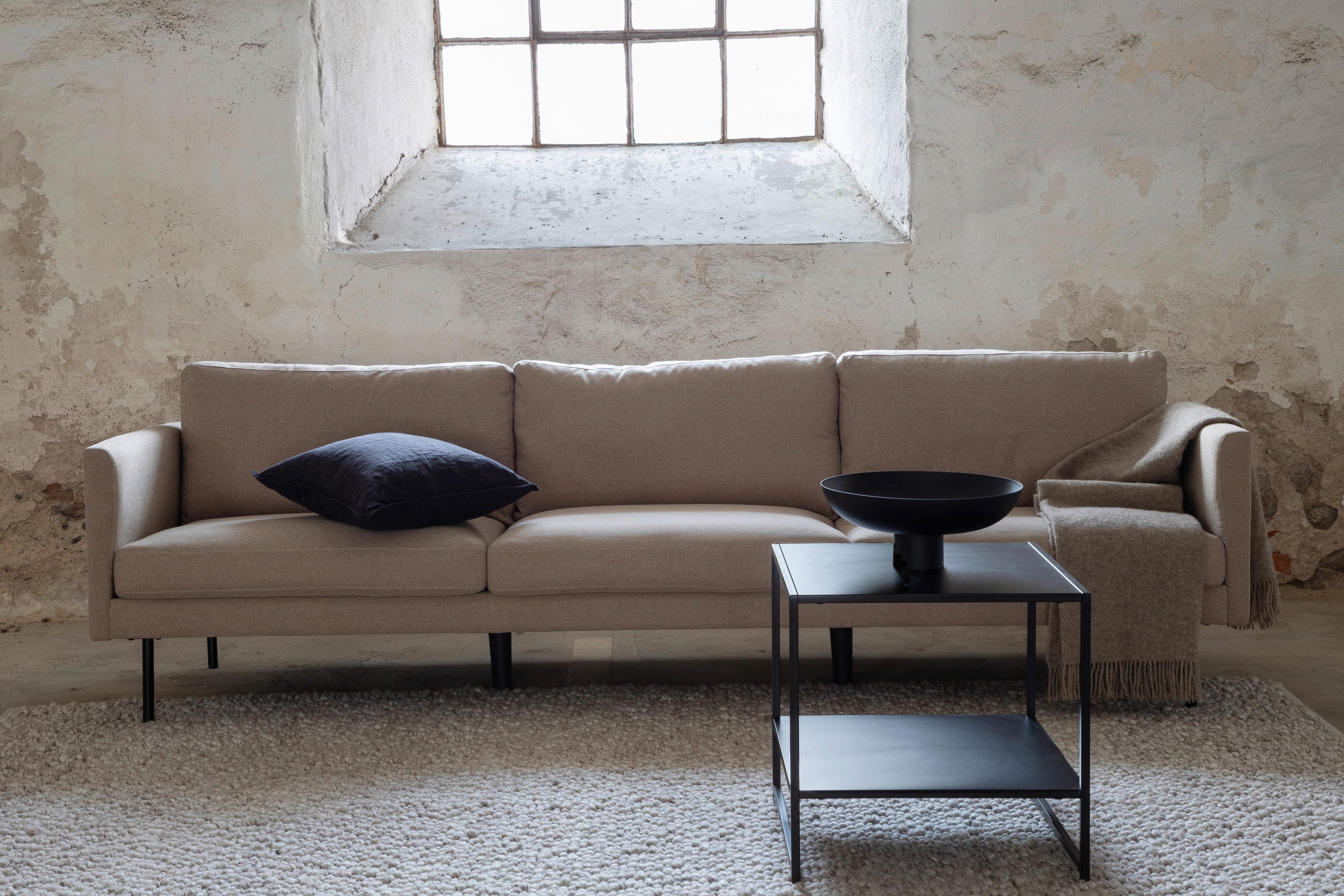 3-SITZER-SOFA ZOOM - Schwarz/Braun, Design, Textil/Metall (260/78/80cm) - Livetastic