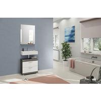 Badezimmer Scout 2-tlg. ca. 60 cm Anthrazit/Weiß - Weiß Hochglanz/Grau, MODERN, Glas/Holzwerkstoff (60cm) - MID.YOU