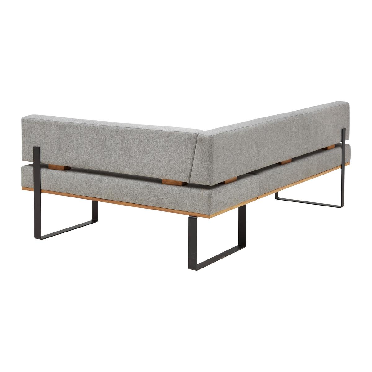 Eckbank in Grau - Schwarz/Grau, KONVENTIONELL, Holz/Textil (220/85/160cm) - Based