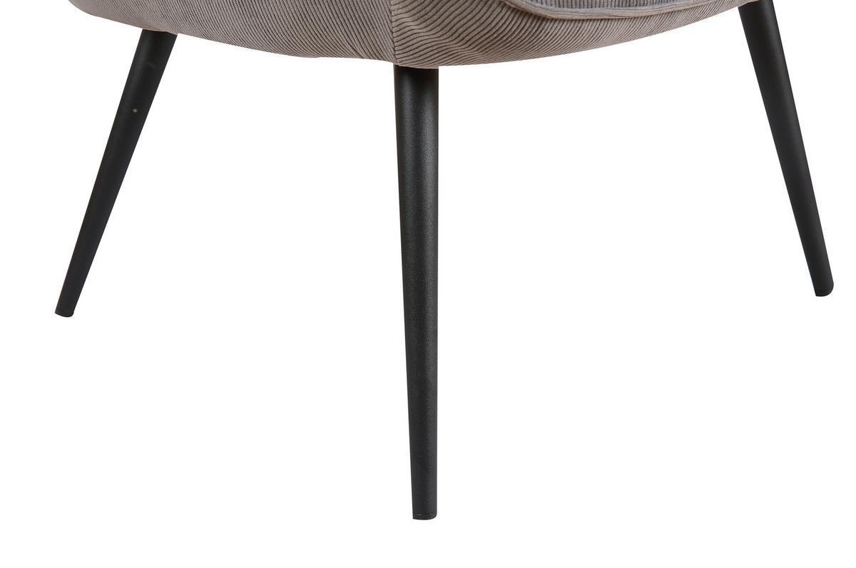 Sessel Uta Grau Cord - Schwarz/Grau, MODERN, Holzwerkstoff/Textil (72/97/80cm) - MID.YOU