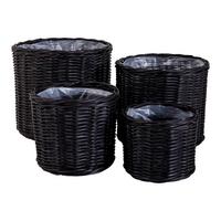 Korbset Bogor Baskets Schwarz, 4er Set - Schwarz, Basics, Holz (40/35/40cm)