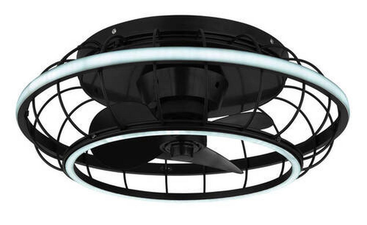 Stropni Ventilator 03637 Linay - črna/opal, Design, kovina/umetna masa (50/18cm) - Globo