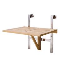 Balkonklapptisch aus Holz ca. 60x54 cm Teak massiv - Naturfarben, Natur, Holz (60/54/70cm) - Gardenson