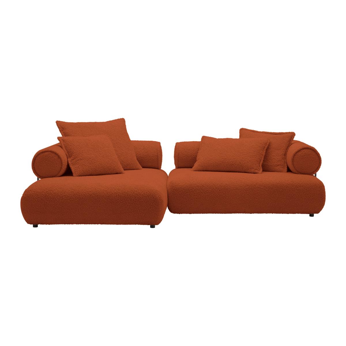 Wohnlandschaft Casimir Kupferfarben - Schwarz/Kupferfarben, LIFESTYLE, Kunststoff/Textil (180/310cm) - Premium Living