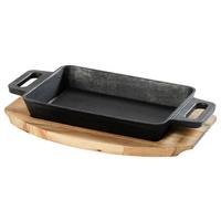 Auflaufform Gourmet in Naturfarben/Schwarz - Schwarz/Naturfarben, KONVENTIONELL, Holz/Metall (29,9/20,5/5cm) - Premium Living