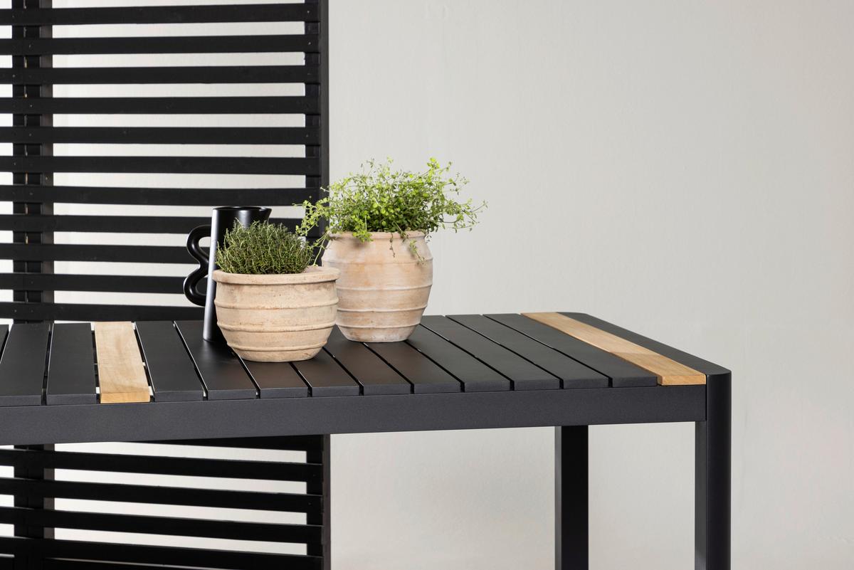 GARTENTISCH TOGO - Schwarz, KONVENTIONELL, Holz/Metall (100/75/200cm) - Gardenson