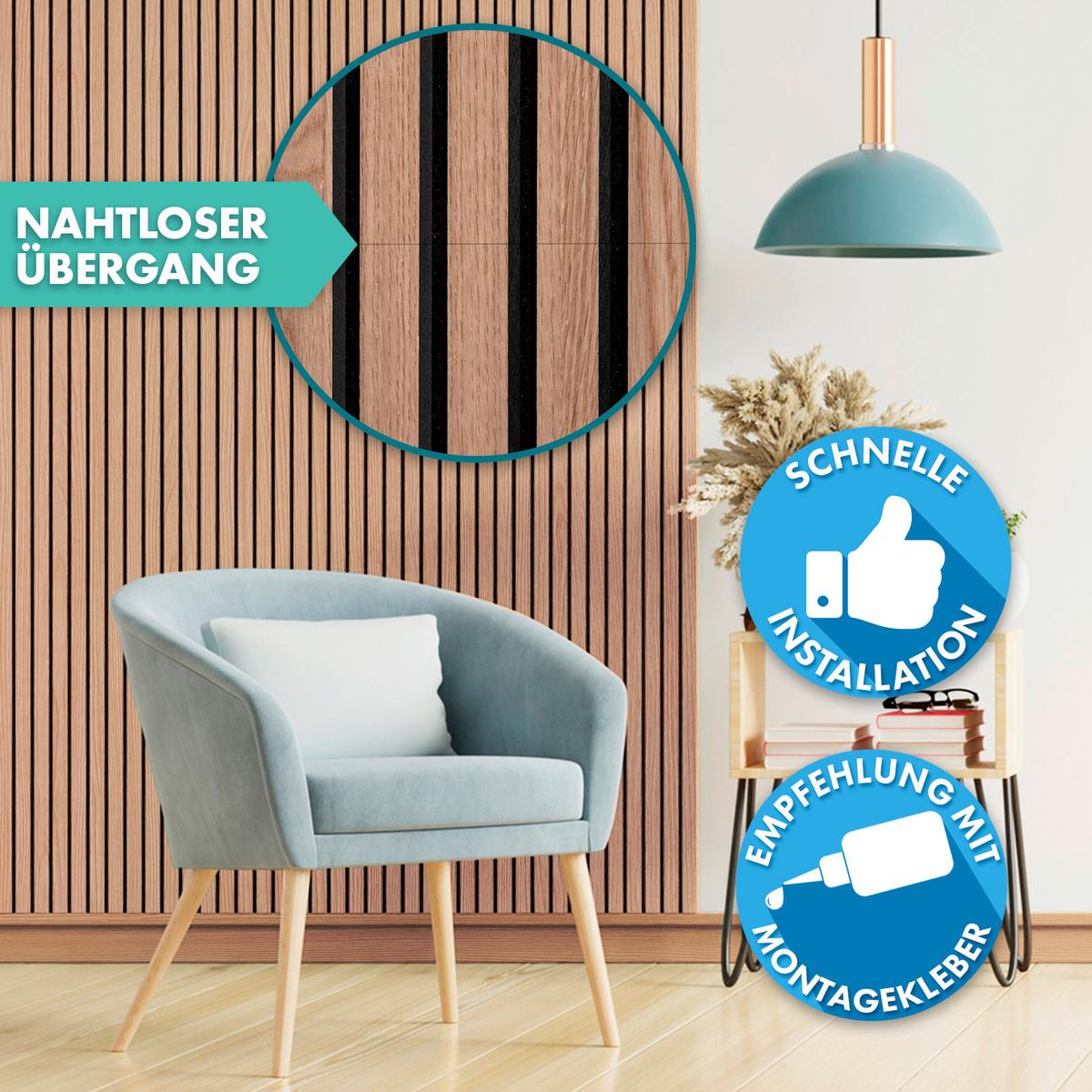 Akustikpaneel Eichefarben - Eichefarben, Basics, Holzwerkstoff (60/118cm)