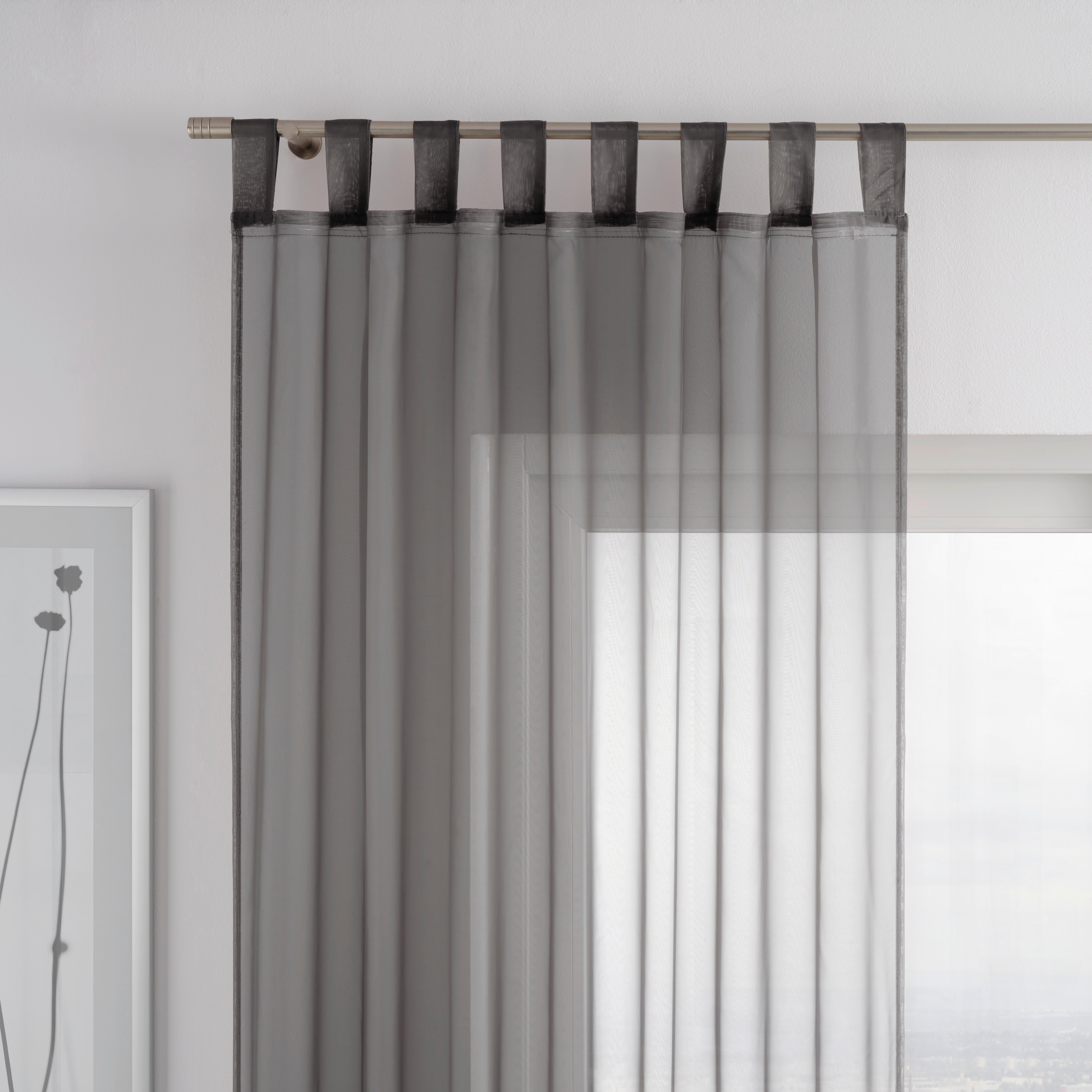 HÄLLBANDSLÄNGD HANNA 2 STK. -BASED- - antracit, textil (140/245cm) - Based