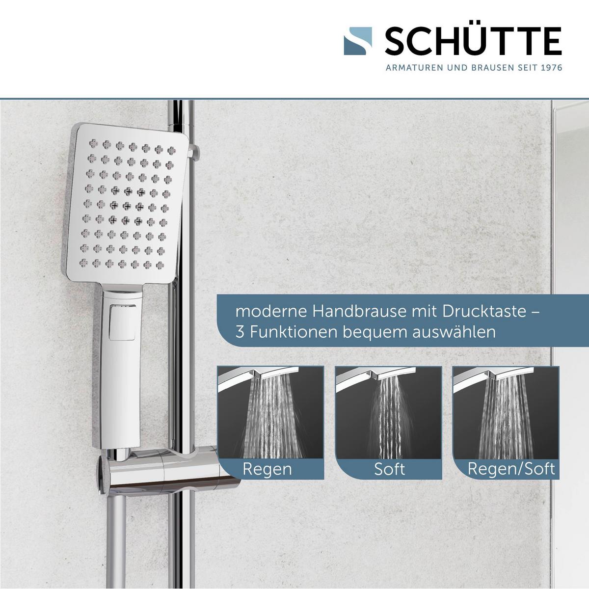 ZESTAW Z DESZCZOWNICĄ 60660 - kolor srebrny/kolor chromowy, Basics, tworzywo sztuczne/metal (32/97/54cm) - Schütte