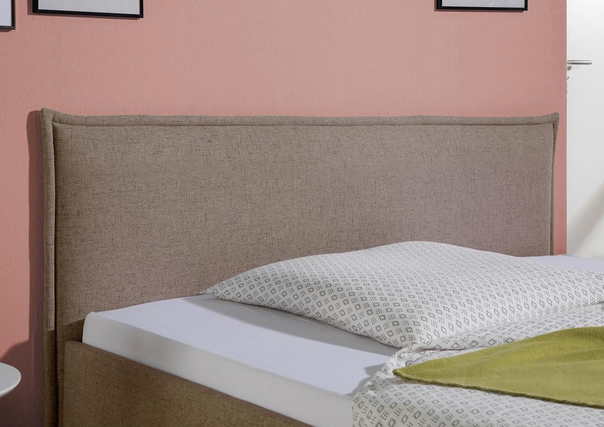 Polsterbett Roswell Hellbraun ca. 100x200 cm - Hellbraun/Schwarz, MODERN, Holz/Textil (100cm) - Livetastic