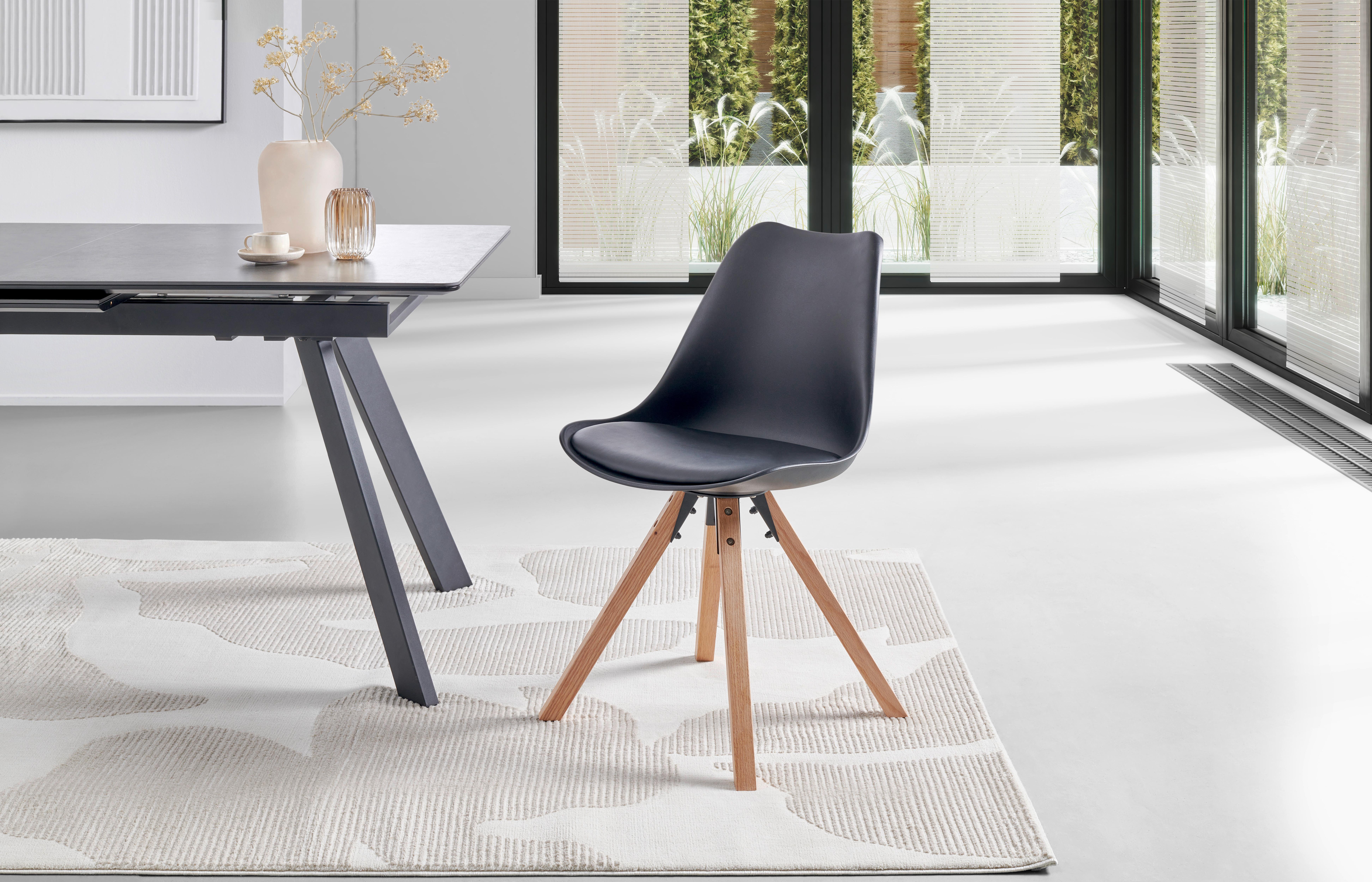 KRZESŁO VILNIUS - kolor naturalny/czarny, Lifestyle, tworzywo sztuczne/drewno (48,5/84/55cm) - MID.YOU