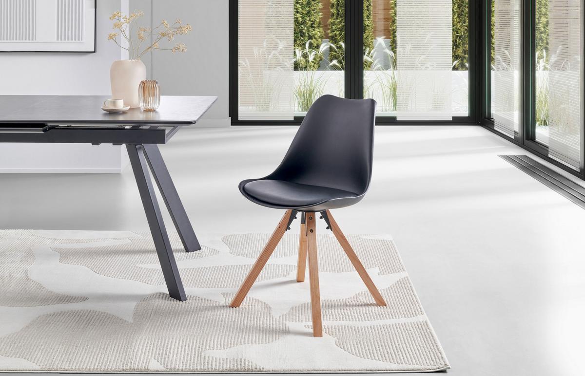 KRZESŁO VILNIUS - kolor naturalny/czarny, Lifestyle, tworzywo sztuczne/drewno (48,5/84/55cm) - MID.YOU