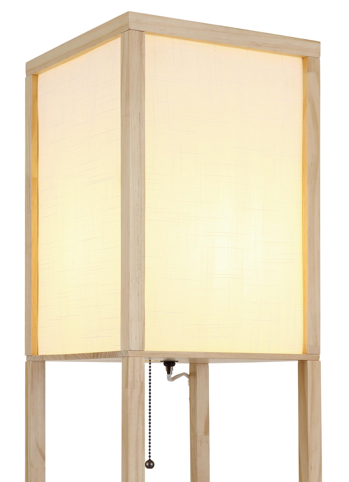 Állólámpa 58611 Tabitha - fehér/világosbarna, Natur, textil/fa (26/26/159cm) - Globo